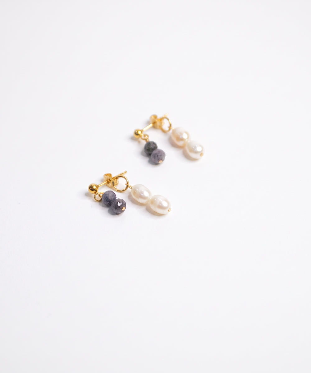 Sapphire Pearl Backdrop Earrings