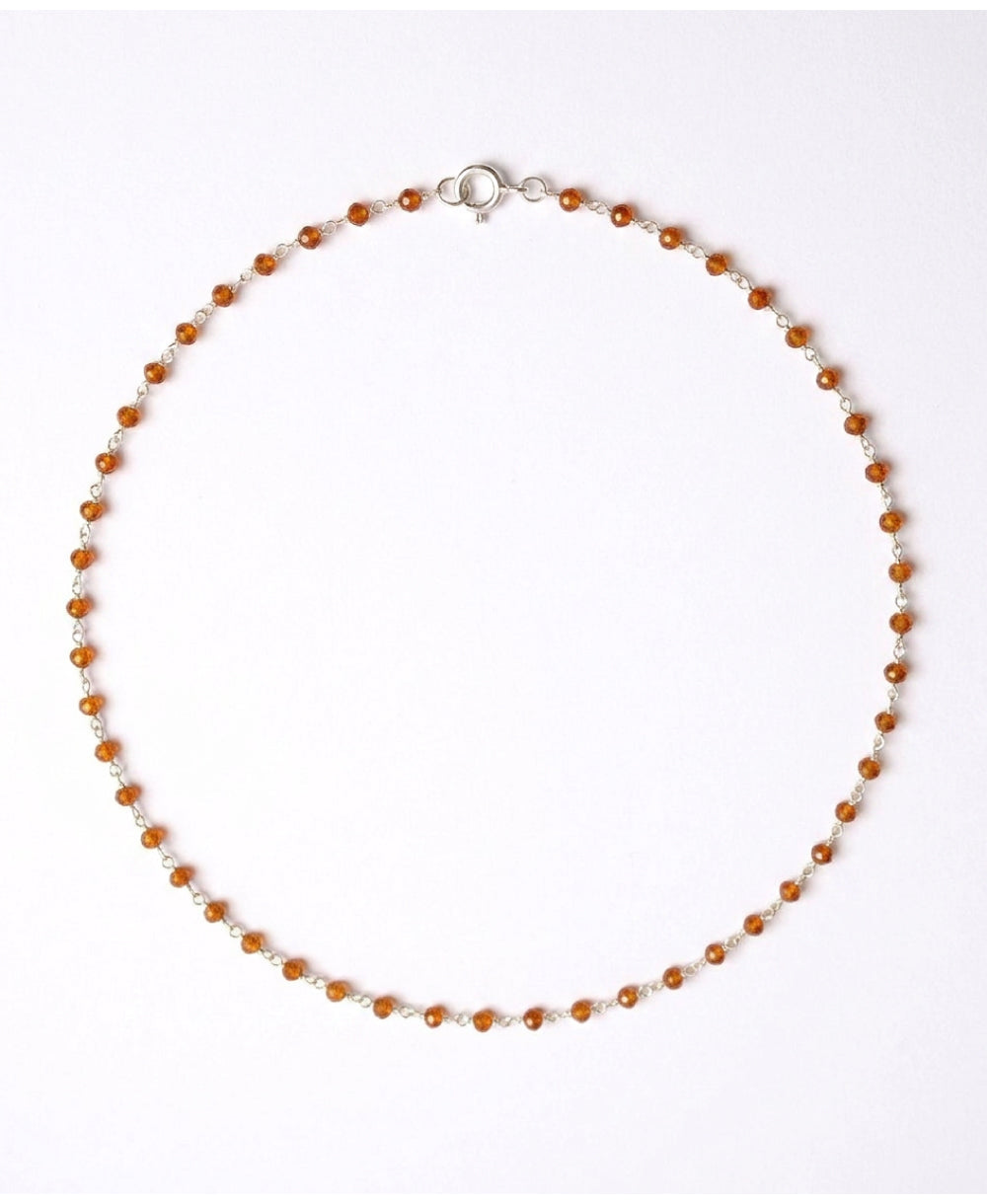 Carnelian Silver Weave Necklace