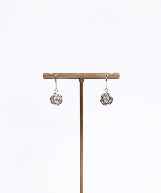 Rose Emerald Earrings