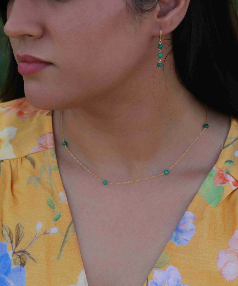 Verdant Muse Malachite Gold Necklace
