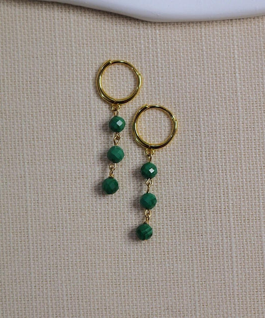 Malachite Muse Trio Hoops