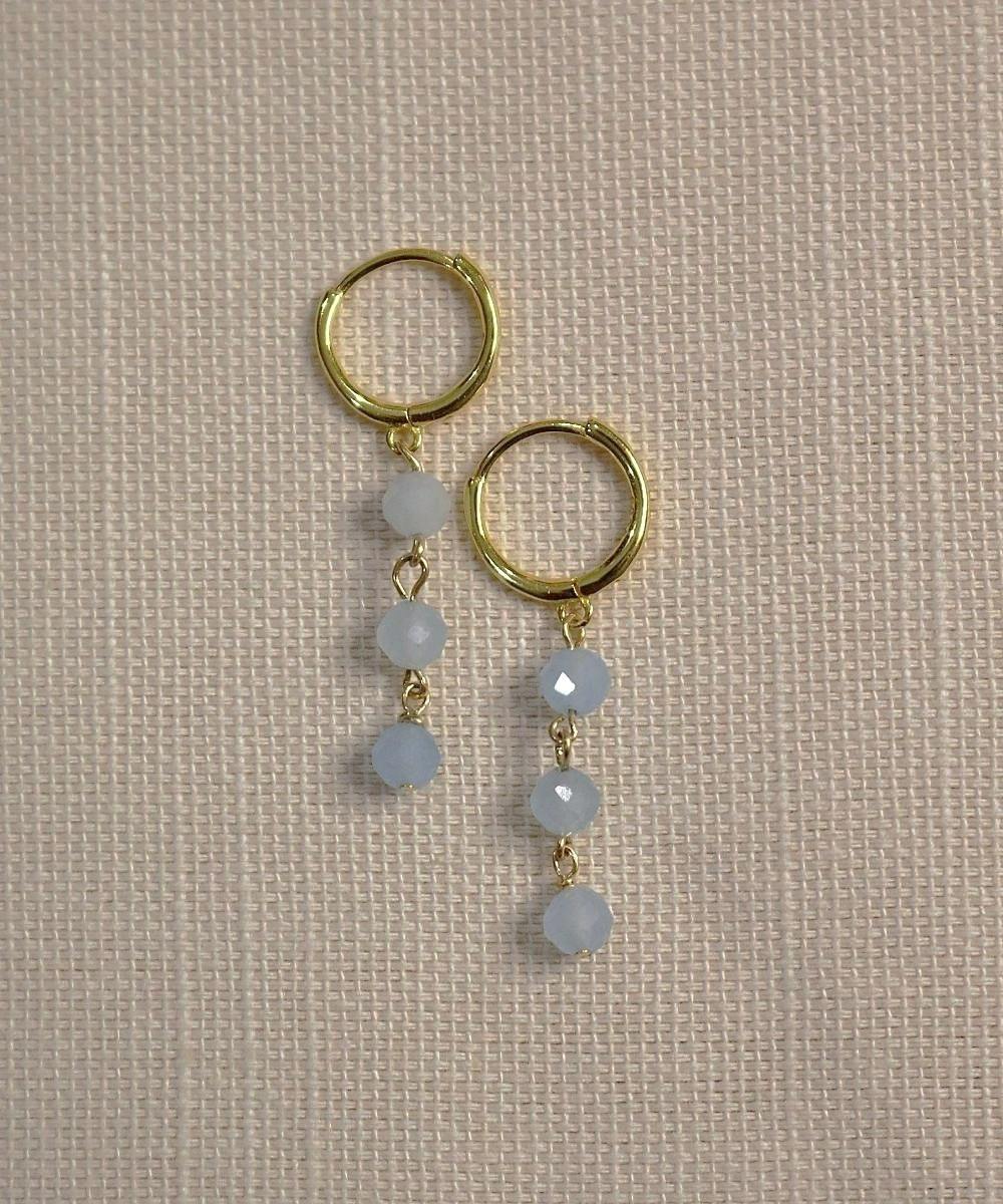 Sea Mist Trio Aquamarine Hoops