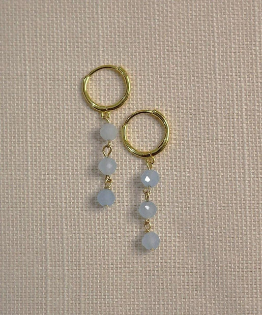 Sea Mist Trio Aquamarine Hoops