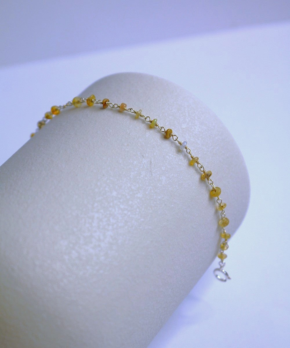 Raw Opal Woven Bracelet