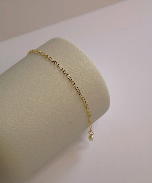 Gold Pearl Link Bracelet