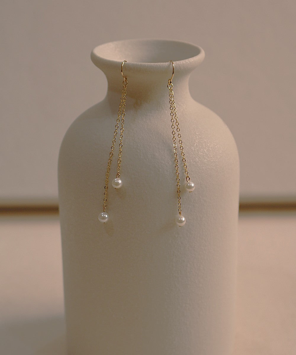 Celeste Drop Pearl Earrings