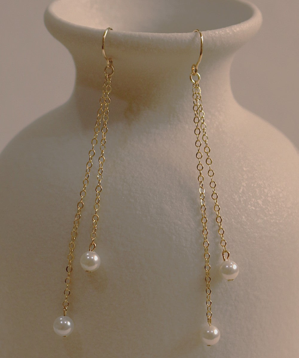 Celeste Drop Pearl Earrings