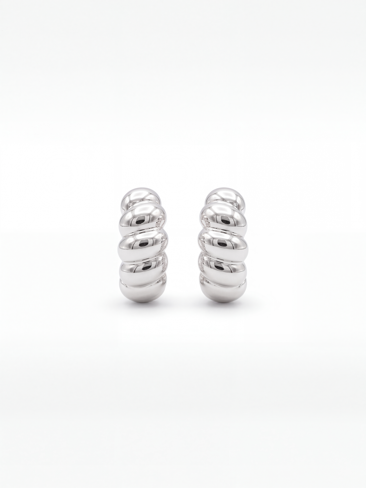 Bold Grace Silver Hoops