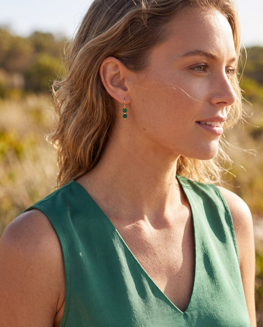 Malachite Mini Dangle Earrings