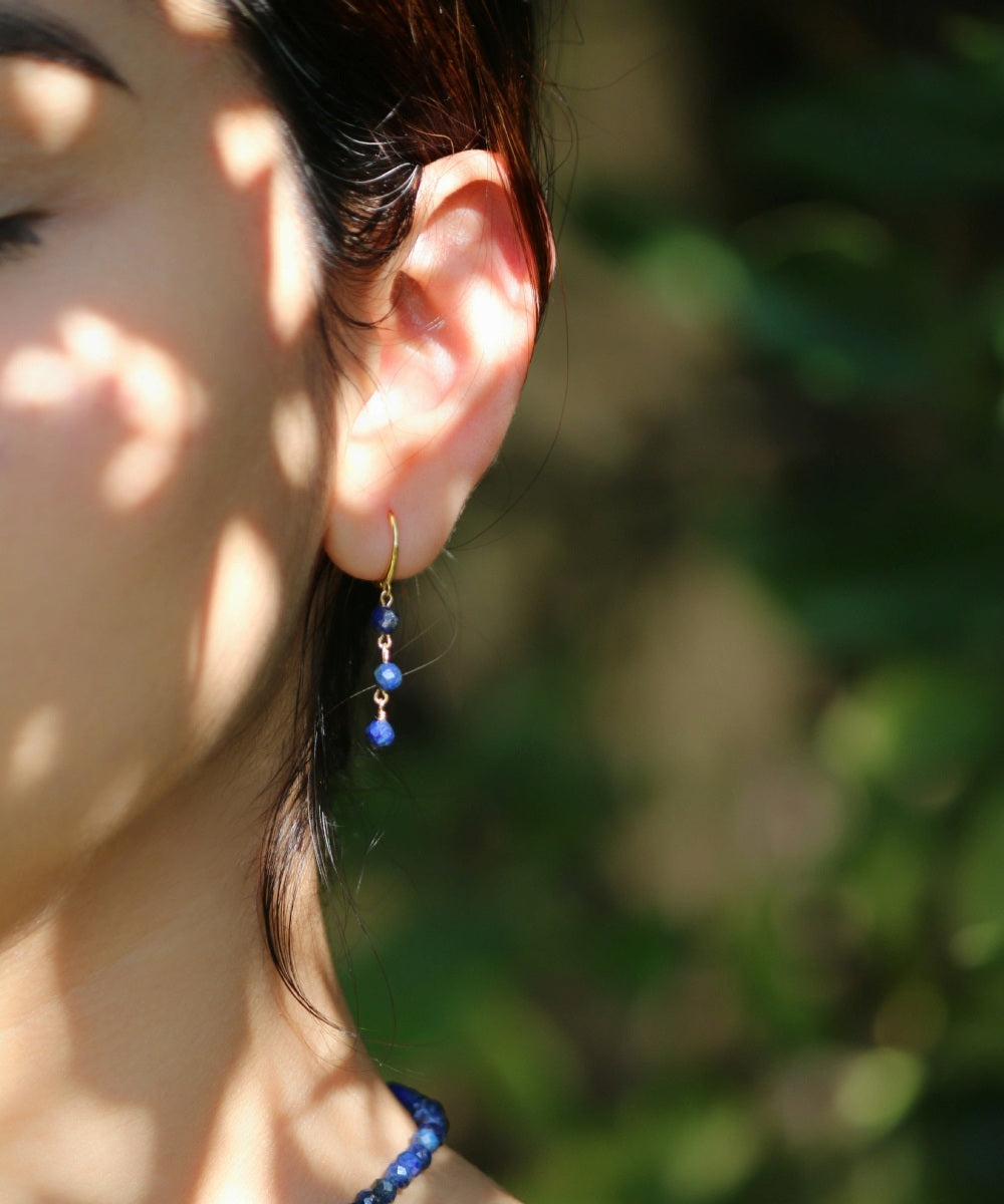 Lunar Midnight Set – Lapis Lazuli Necklace, Bracelet & Hoops