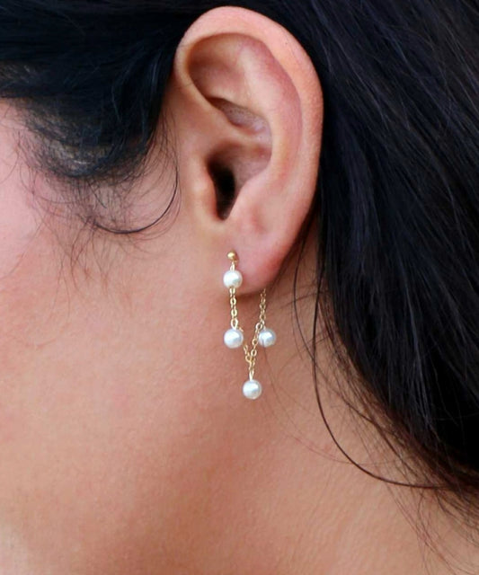 Golden Tide Pearl Earrings