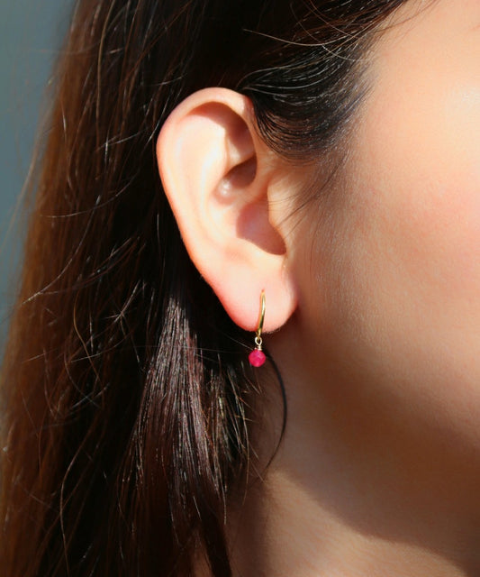 Ruby Radiance Hoops