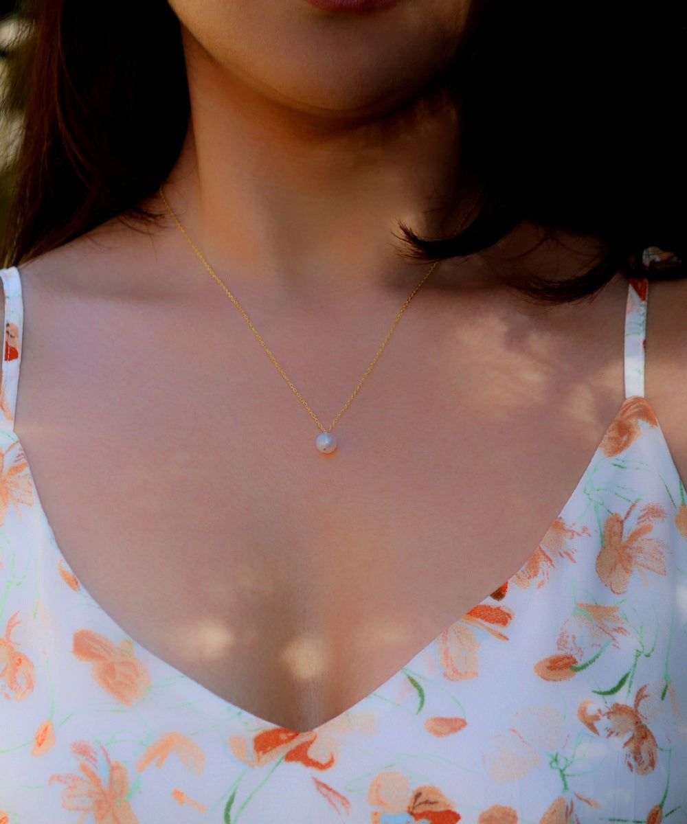 Ava Single Pearl Necklace