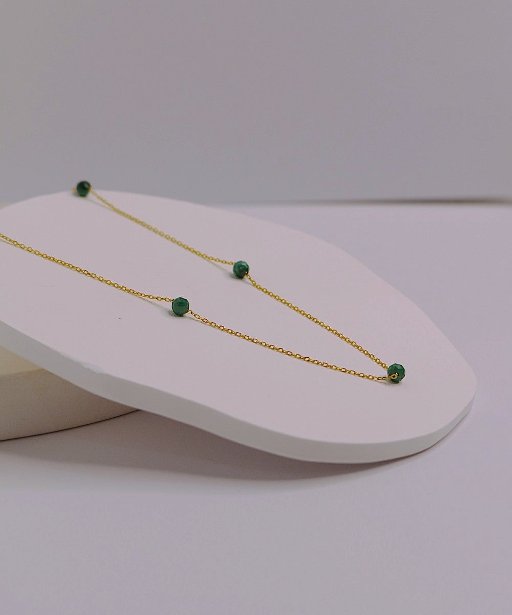 Verdant Muse Malachite Gold Necklace