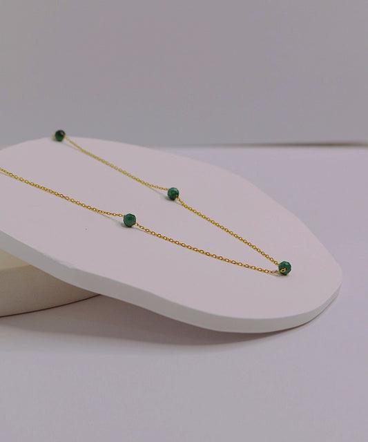 Verdant Muse Malachite Gold Necklace