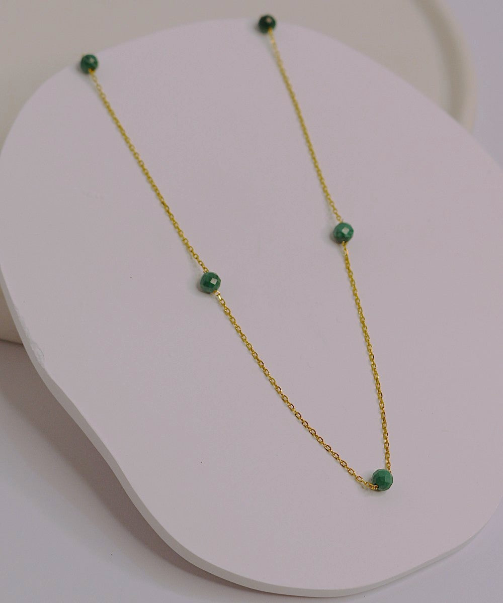 Verdant Muse Malachite Gold Necklace