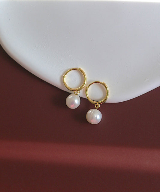 Single Pearl Hoops