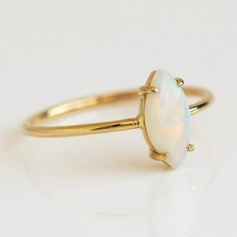Opal Dewdrop Ring
