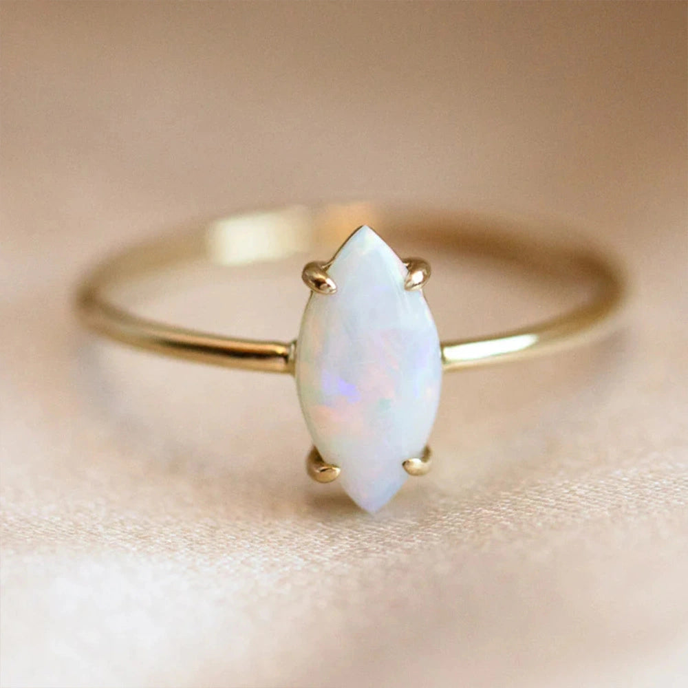Opal Dewdrop Ring