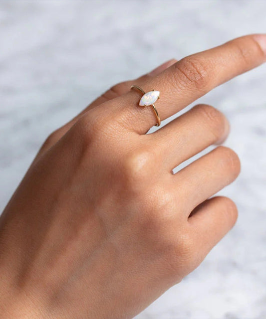 Opal Dewdrop Ring