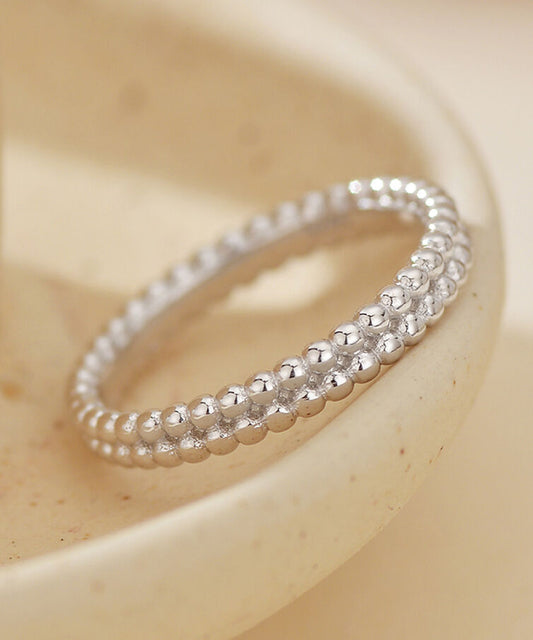 Double Beaded Band - Silver