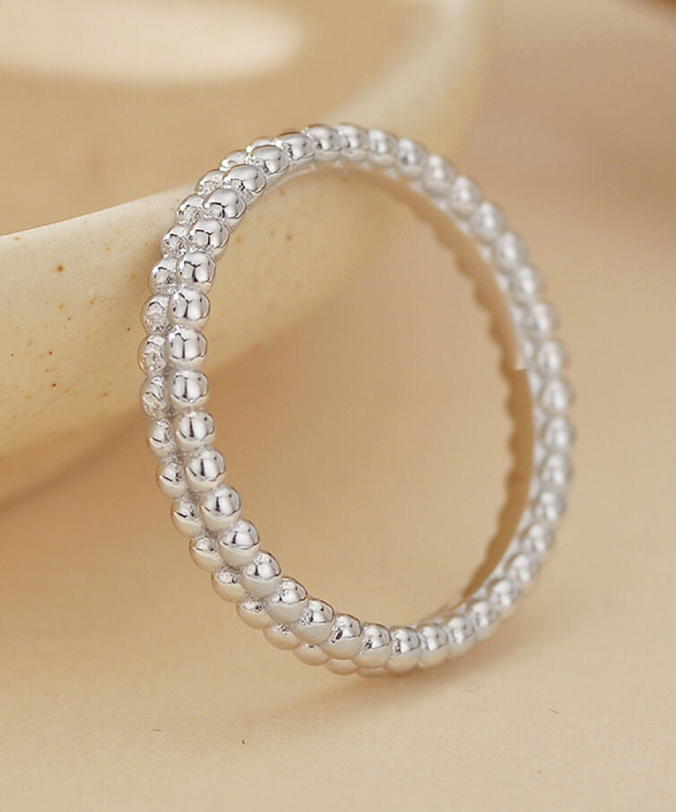 Double Beaded Band - Silver