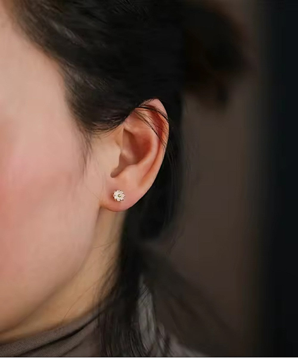 Tulip Bud Silver Studs