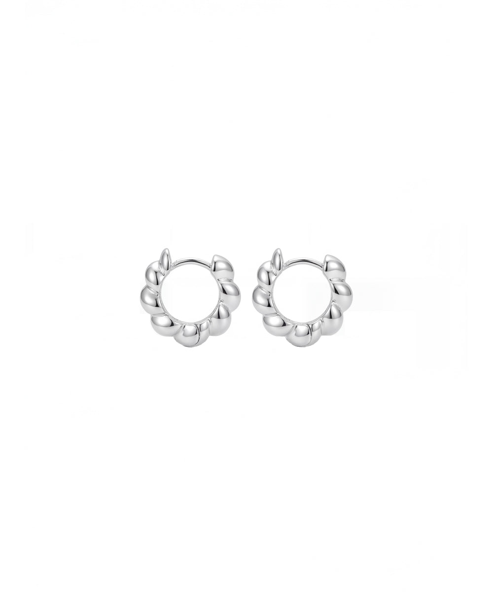 Bold Grace Silver Hoops
