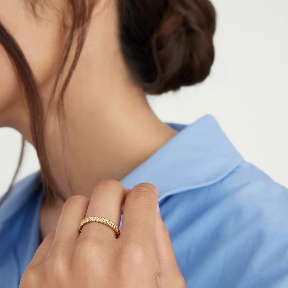 Double Beaded Band - Gold