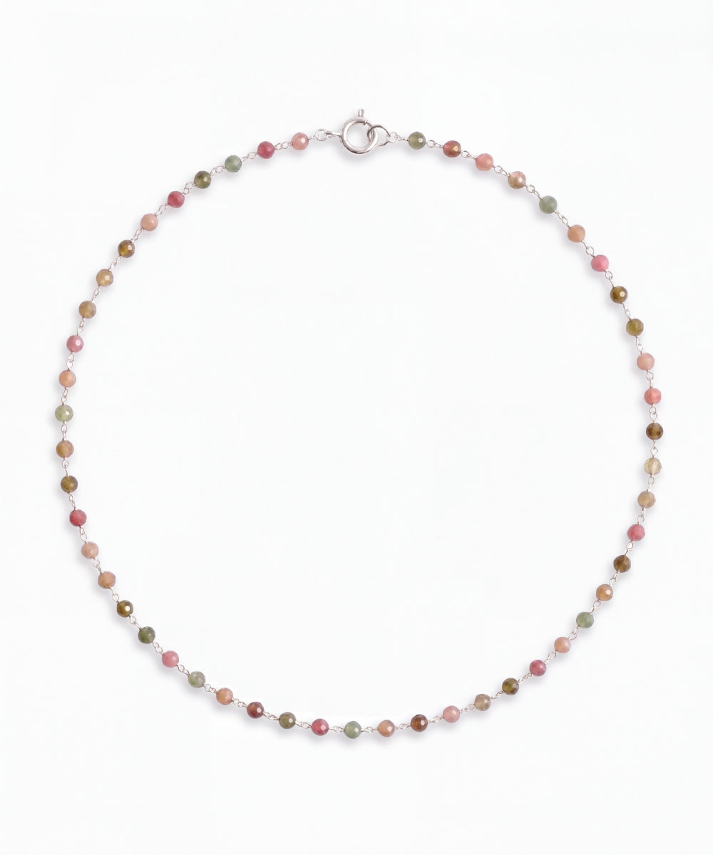 Tourmaline Silver Weave Necklace