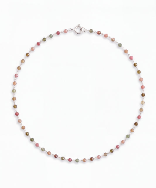 Tourmaline Silver Weave Necklace