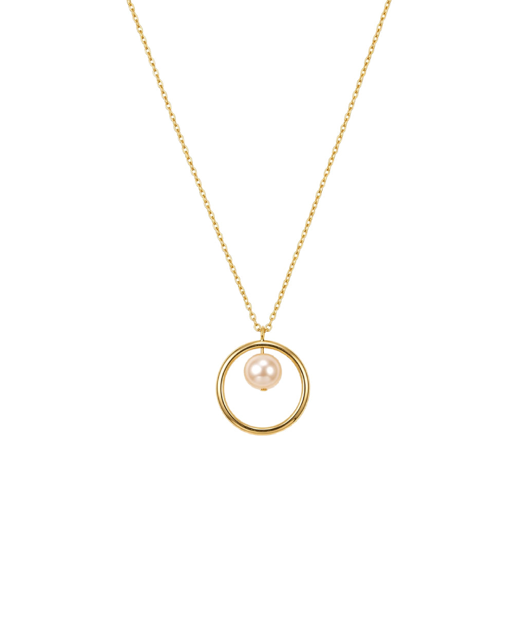 Eternal Pearl-in-Ring Necklace