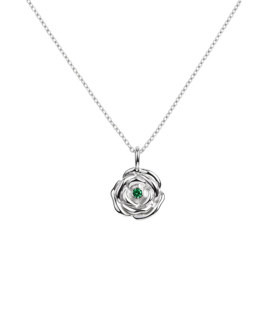 Rose Emerald Pendant Necklace