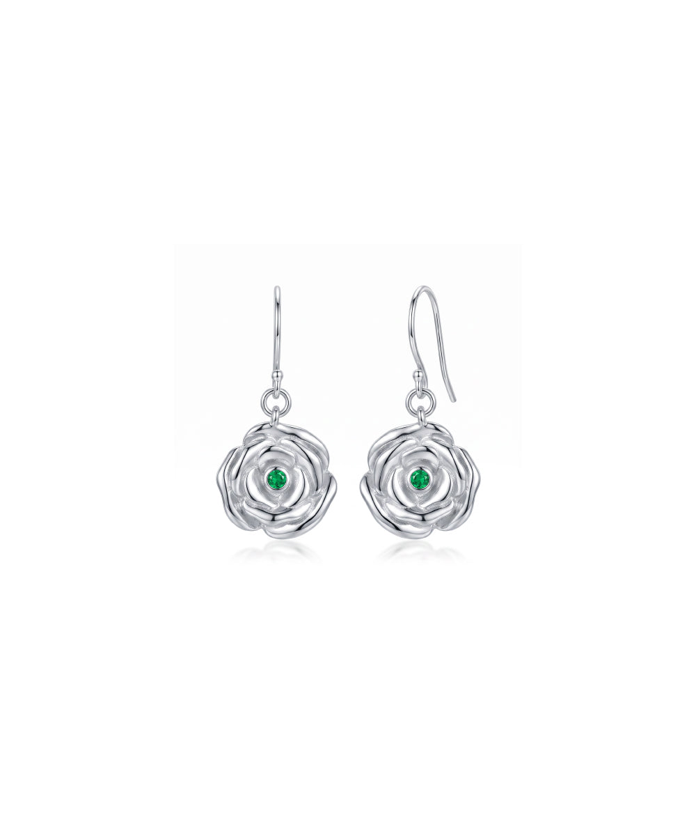 Rose Emerald Earrings