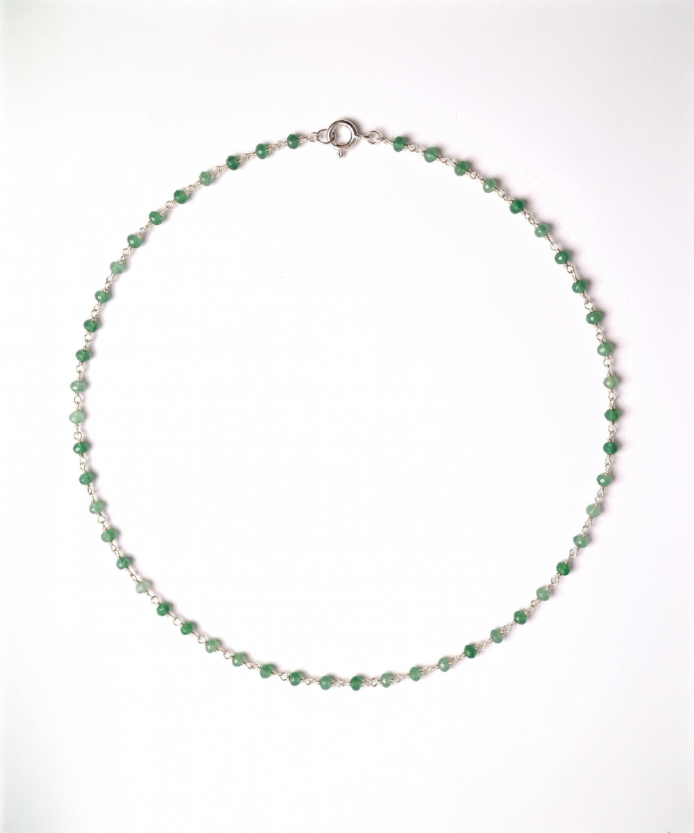 Aventurine Silver Weave Necklace
