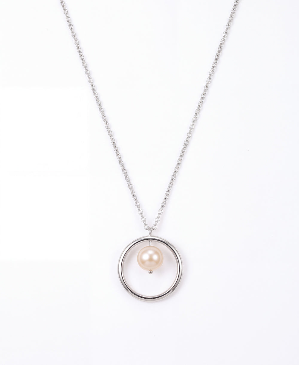Eternal Pearl-in-Ring Necklace