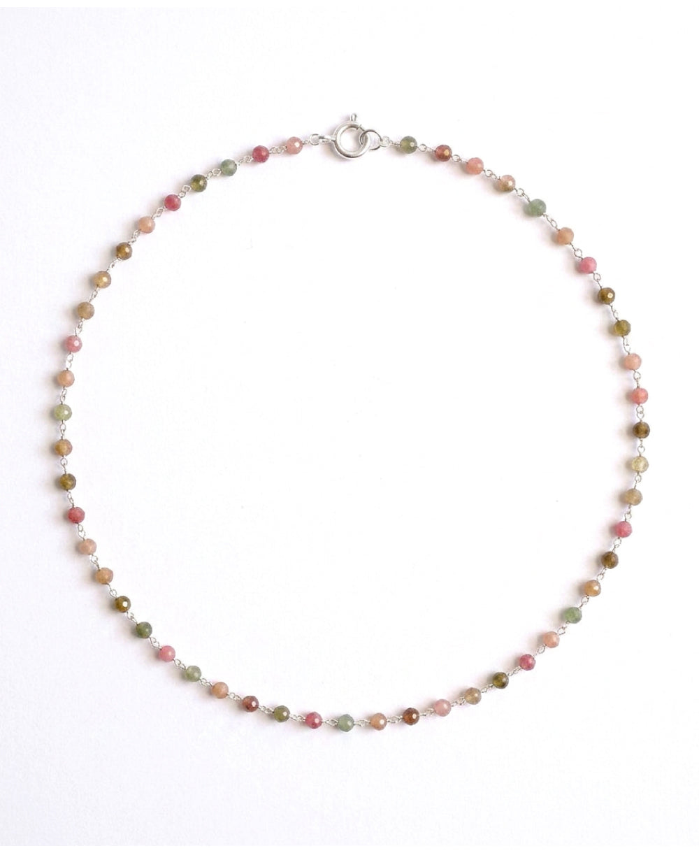 Tourmaline Silver Weave Necklace