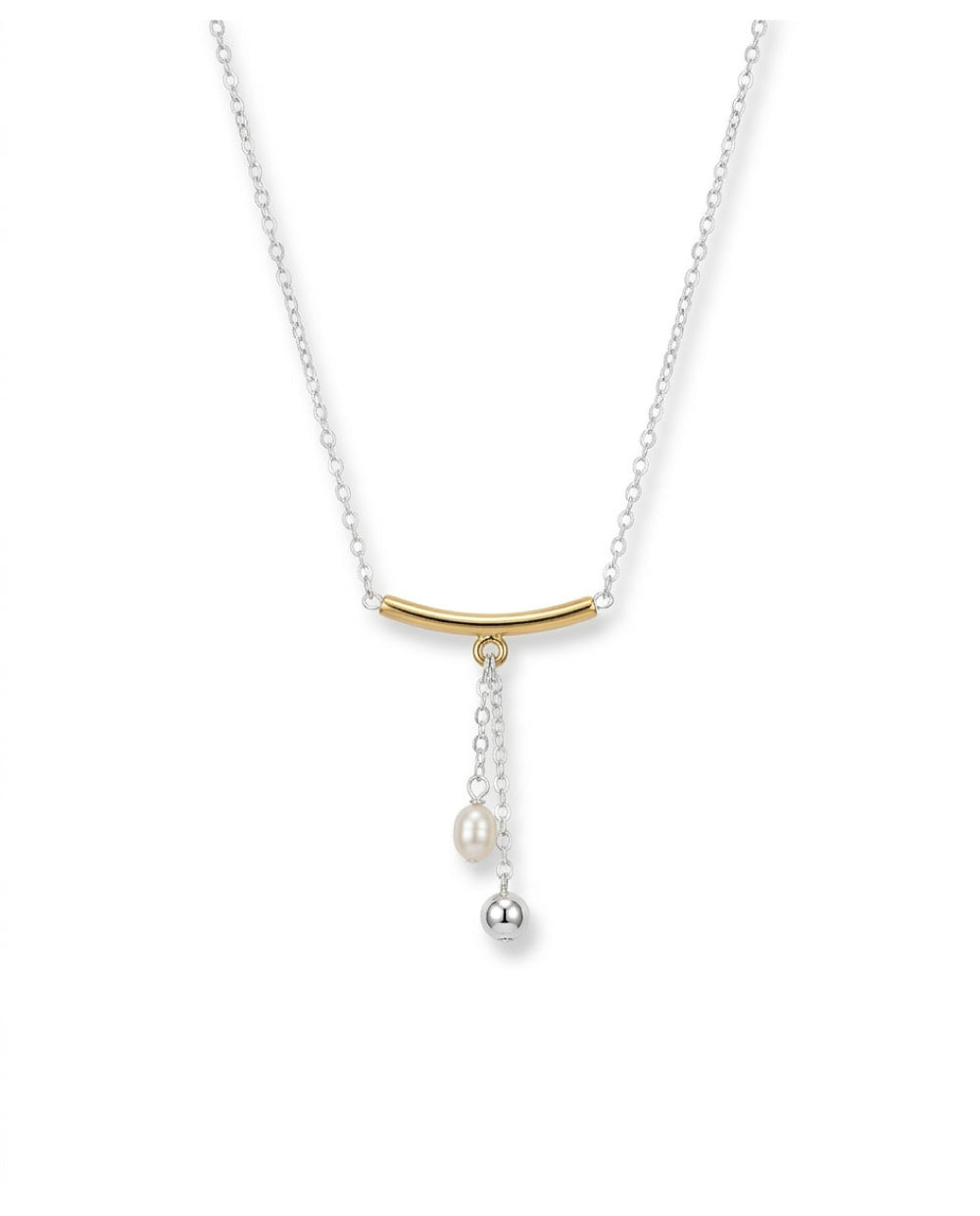 Golden Pearl Charm Necklace