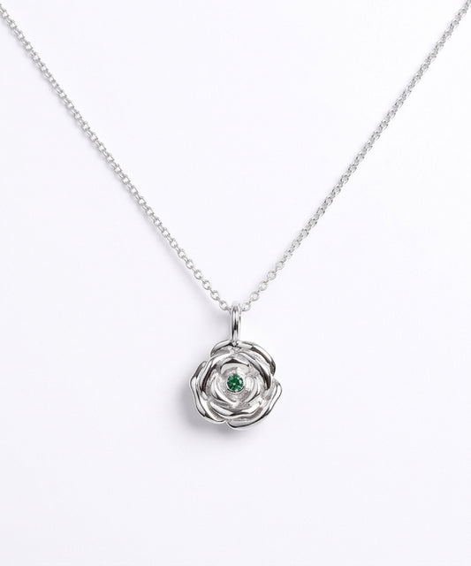 Rose Emerald Pendant Necklace