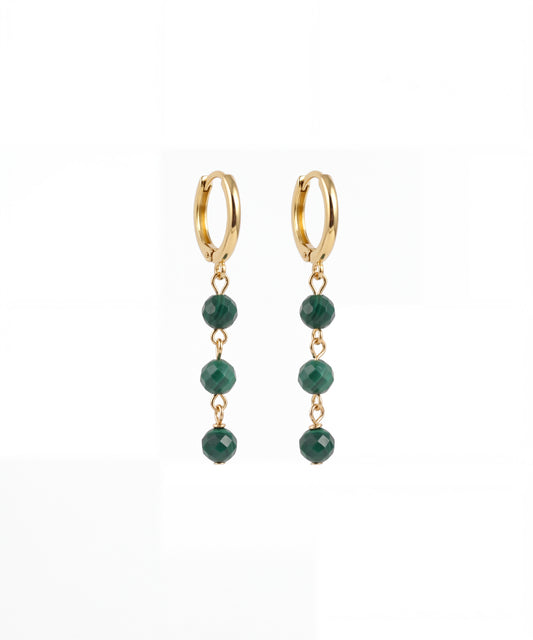 Malachite Muse Trio Hoops