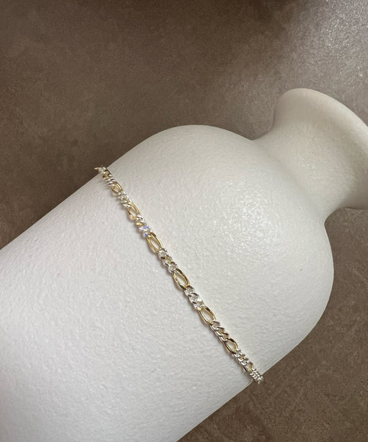 Golden Silver Link Bracelet