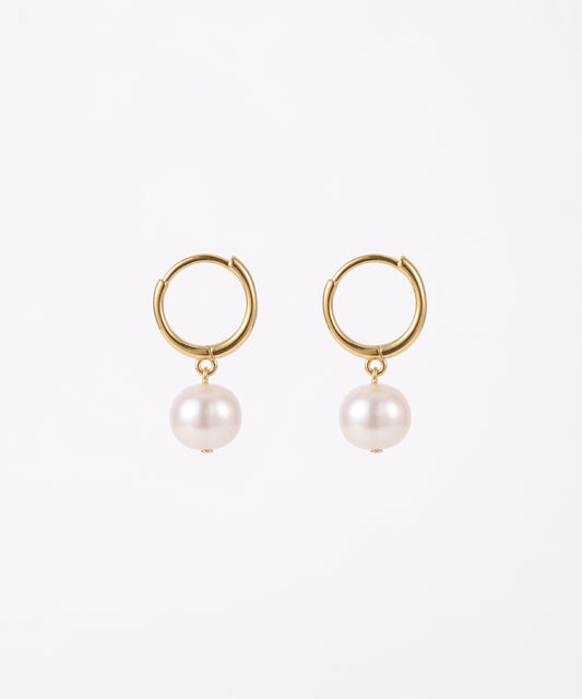 Single Pearl Hoops