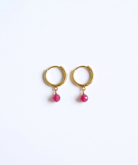 Ruby Radiance Hoops