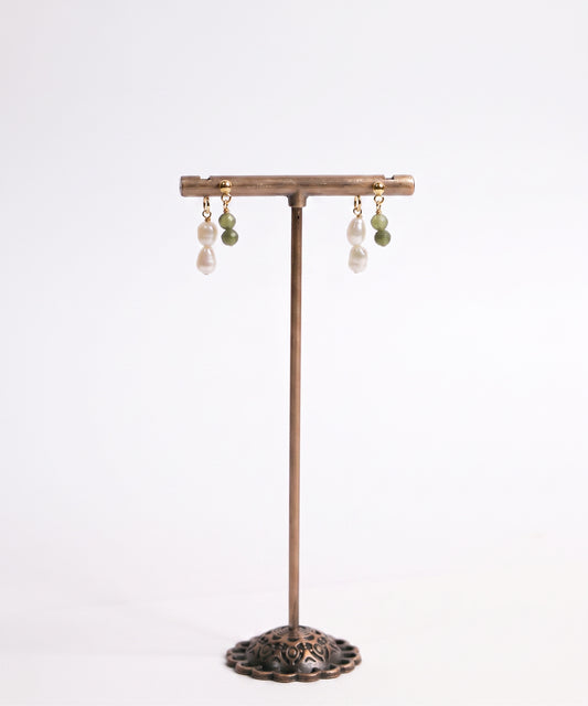 Jade Pearl Backdrop Earrings