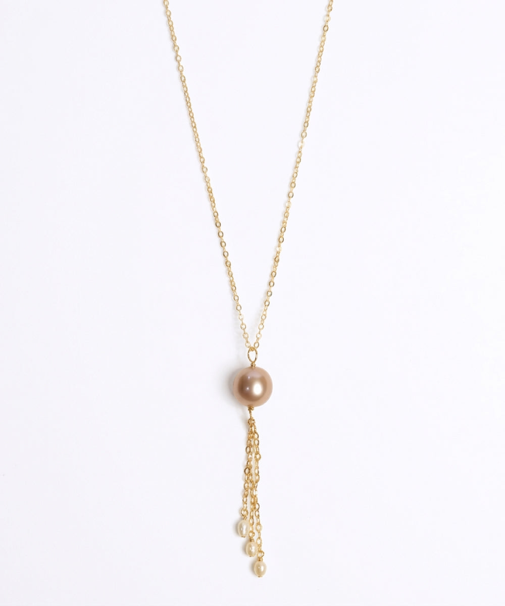 Purple Pearl Cascade Necklace