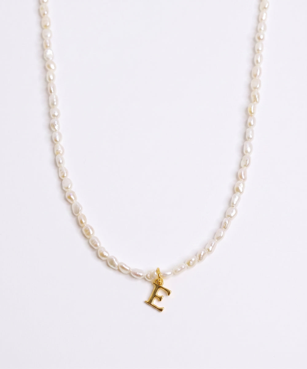 Lustrous Pearl Letter Necklace