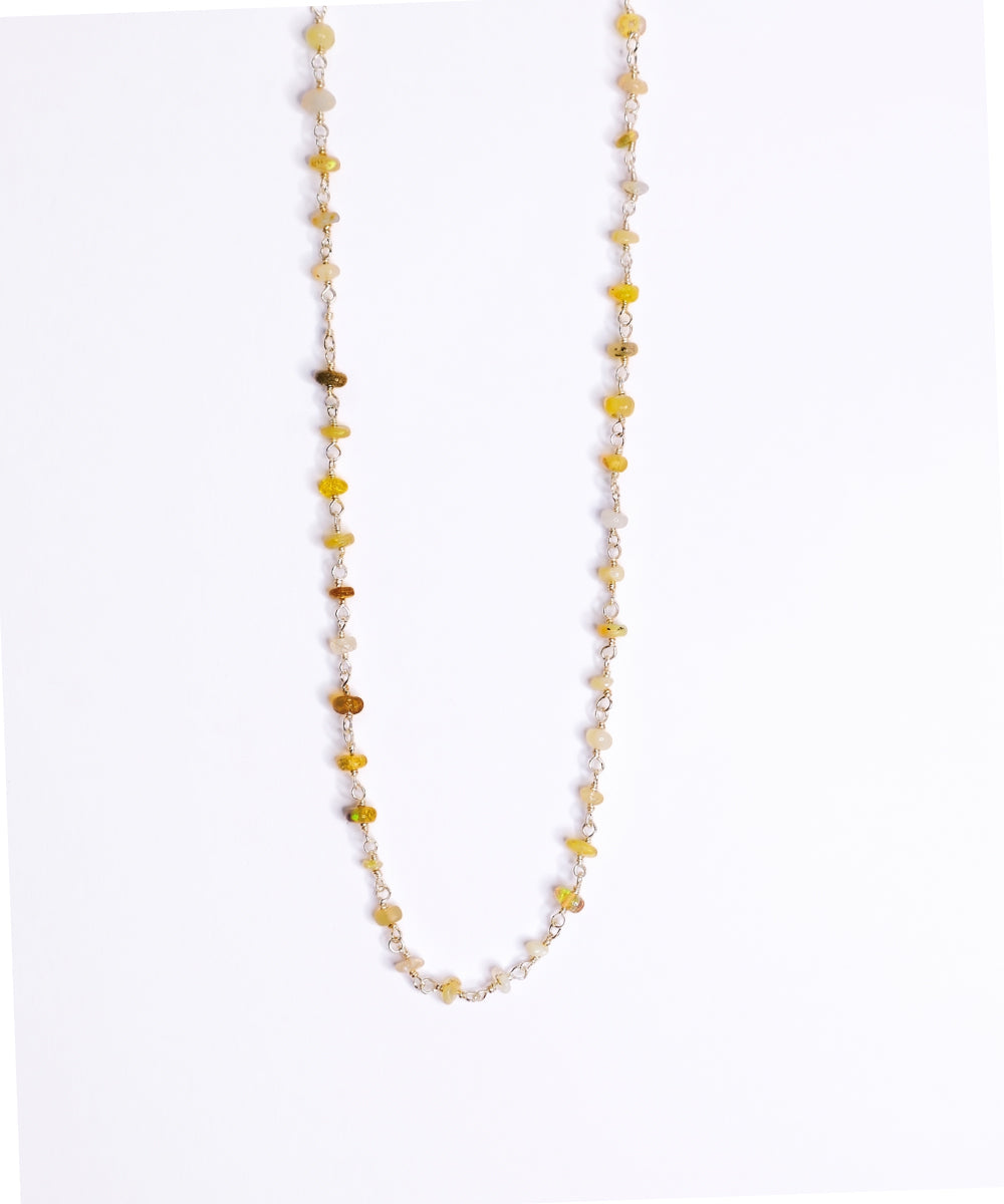 Raw Opal Woven Necklace