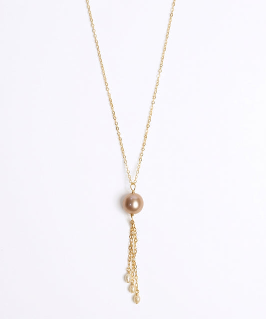 Purple Pearl Cascade Necklace