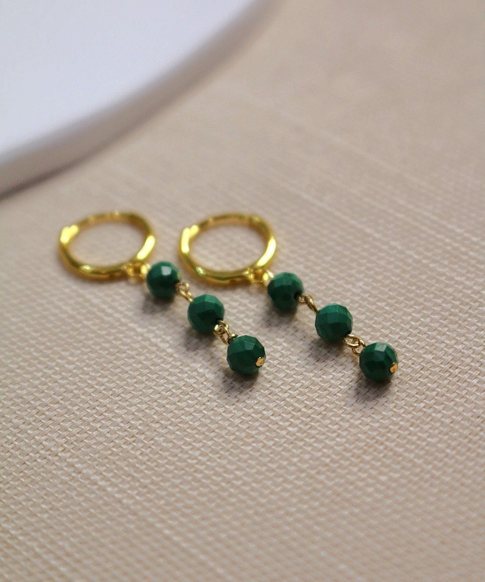 Malachite Muse Trio Hoops
