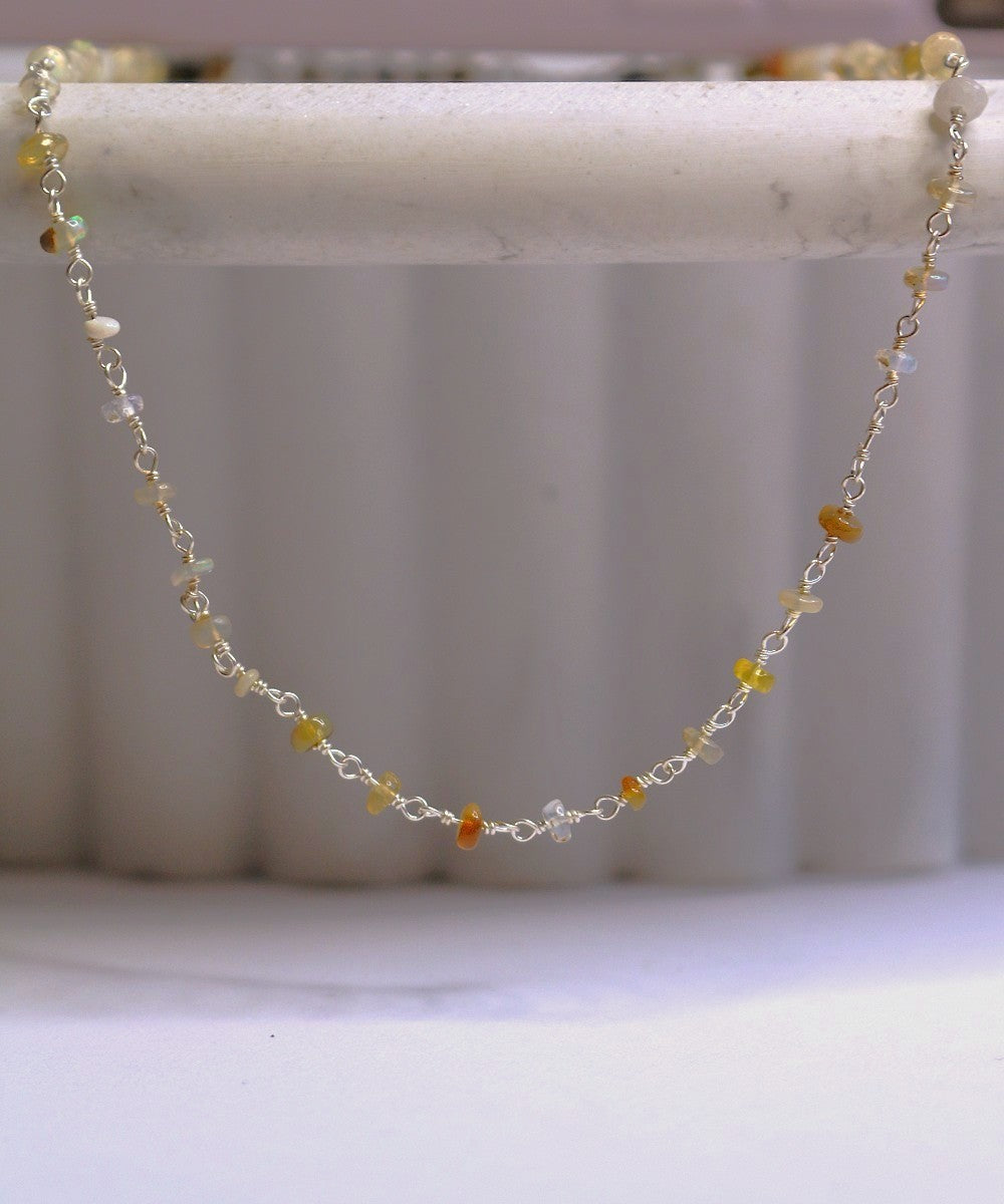 Raw Opal Woven Necklace